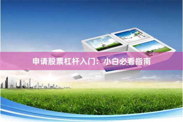 申请股票杠杆入门：小白必看指南